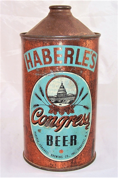 Haberles Congress quart Cone top Beer Can