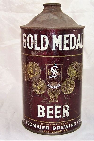 Gold Medal quart Cone Top Beer Can.