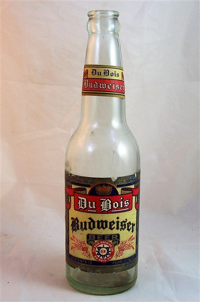 Du Bois Budweiser 12 Ounce Beer Bottle