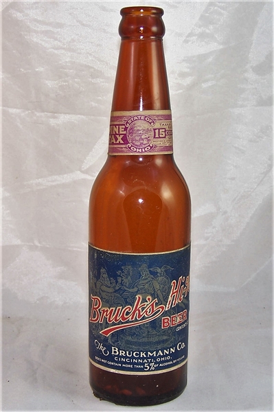 Brucks Hi % Beer Bottle with Neck Label.