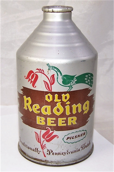 Old Reading Crowntainer (Silver) Beer Can.