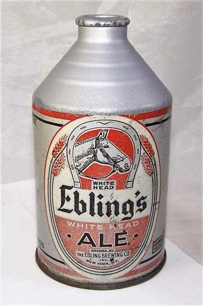 Rare Eblings White Head Ale Crowntainer Beer Can