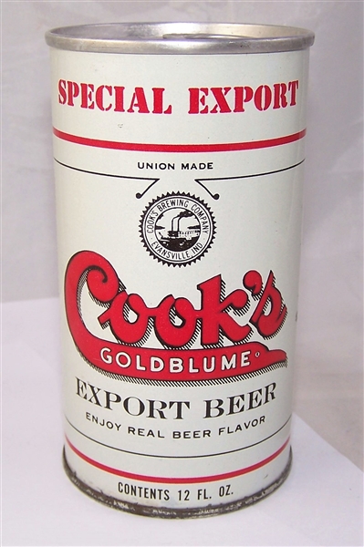 Cooks Goldblume Fan Tab Beer Can Indiana