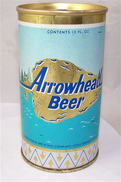 Gold Arrowhead Tab Top Beer Can