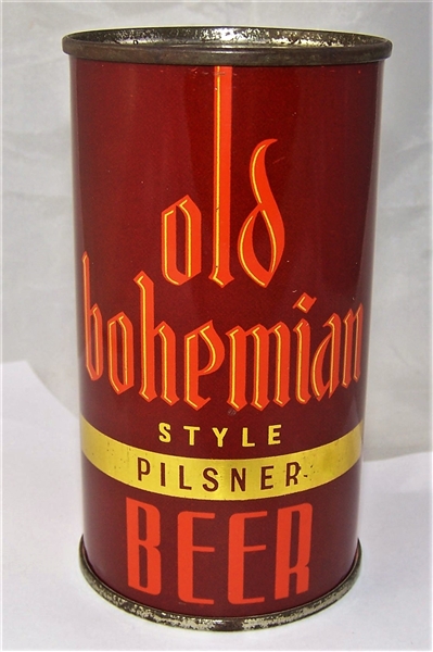 Old Bohemian Style Pilsner Long Opener O.I Flat Top Beer Can