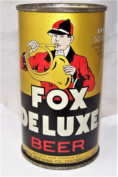 Fox Deluxe Opening Instruction Flat Top Beer Can