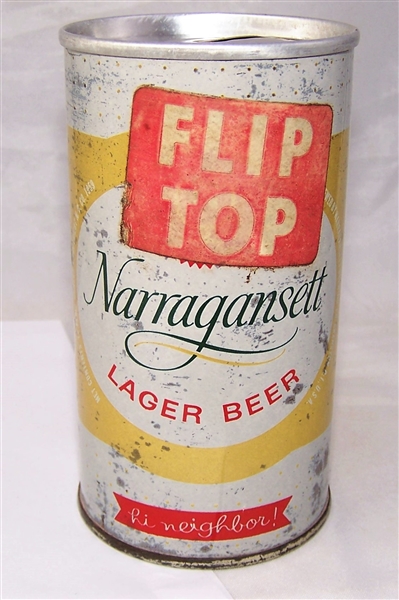 Rare Narragansett "Flip Top" Lager Zip Top Beer Can