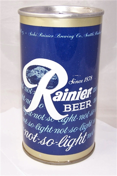 Rainier Not-So-Light Tab Top Beer Can