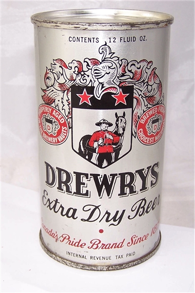 Drewrys Extra Dry Metallic Opening Instruction Beer Can