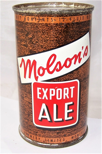 Molsons Export Ale Flat Top Beer Can