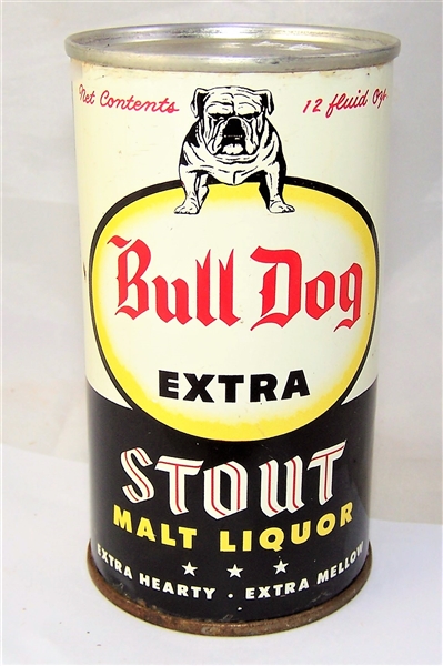 Bull Dog Extra Stout Malt Liquor Flat Top Beer Can