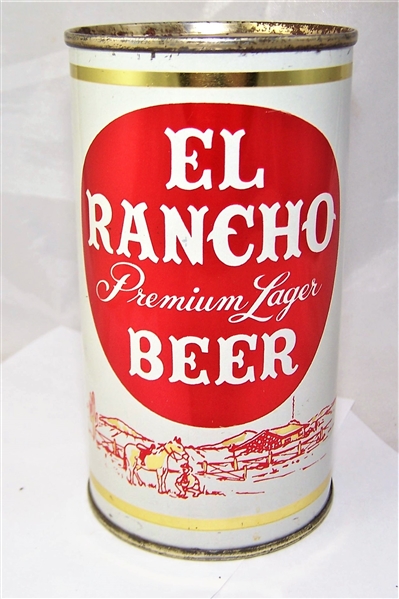 El Rancho Premium Lager Flat Top Beer Can
