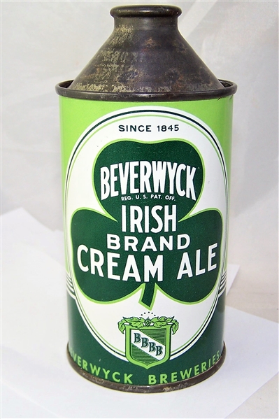 Beverwyck Irish Brand Cream Ale Hi Pro Cone Top "Since 1845"