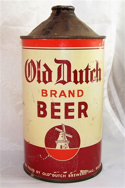 Old Dutch Brand Quart Cone Top Beer Can 