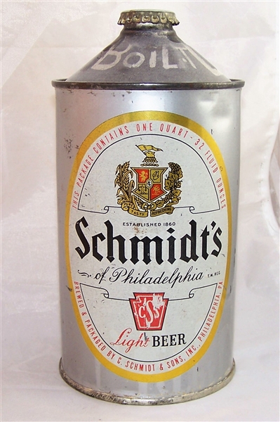 Schmidts of Philadelphia Quart Cone Top Beer Can