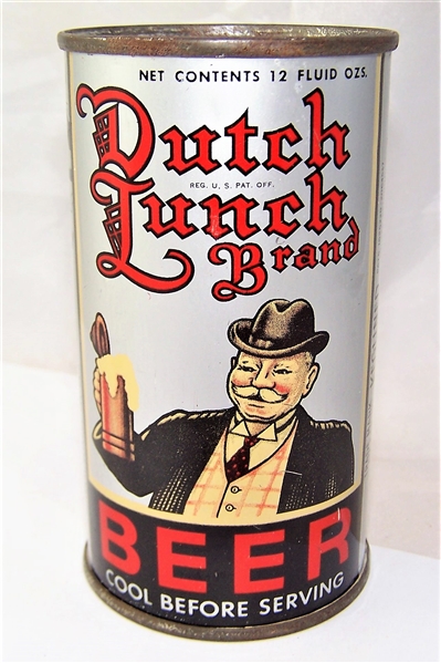 Dutch Lunch Brand Opening Instruction Flat Top Beer Can
