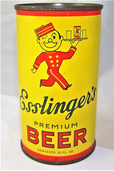 Esslingers Premium Opening Instruction Flat Top Beer Can.