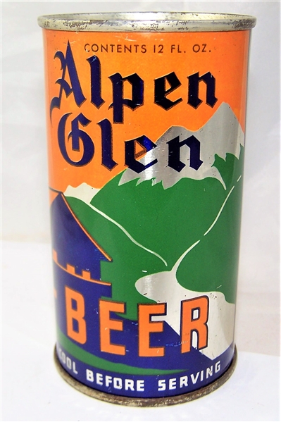 Alpen Glen Metallic Opening Instruction Flat Top Beer Can