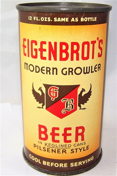 Eigenbrots Modern Growler Opening Instruction Flat Top Beer can