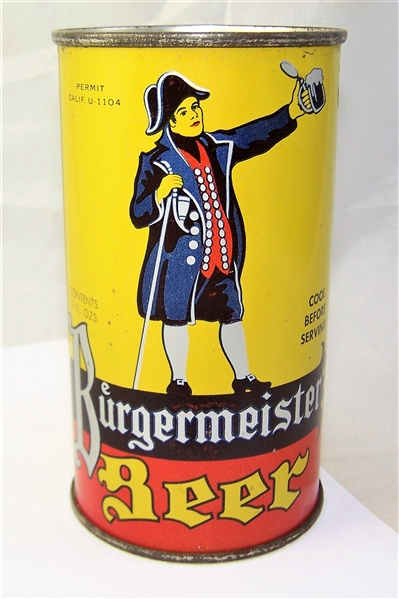 Burgermeister-Rare Variation!! Opening Instruction Beer Can 