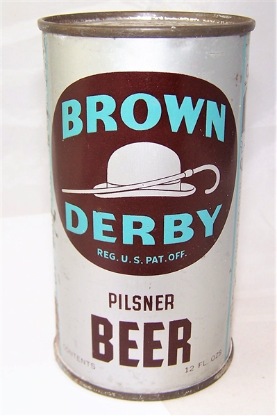 Brown Derby Opening Instruction Flat Top Beer Can