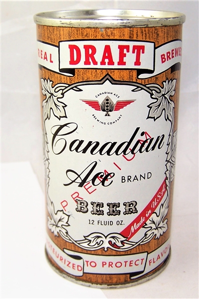 Canadian Ace Draft Flat Top Beer Can