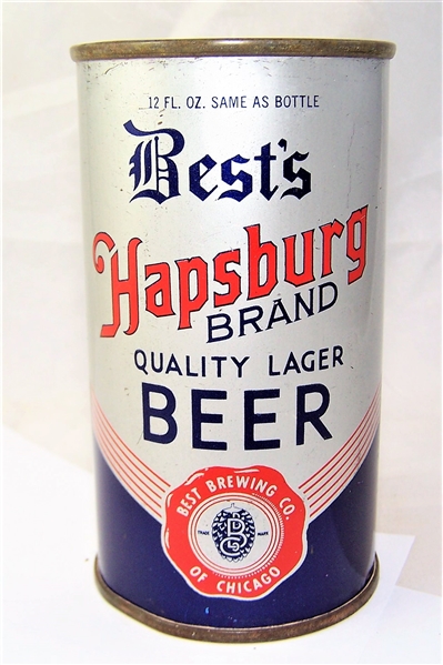 Bests Hapsburg Brand Opening Instruction Beer Can
