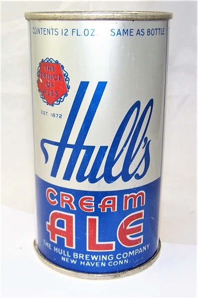 Hulls Cream Ale Opening Instruction Flat Top Beer Can