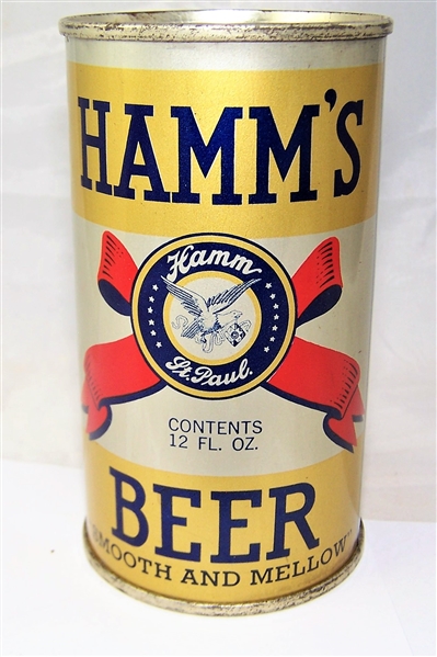Hamms - Metallic (Smooth and Mellow) Opening Instruction Flat Top Beer Can