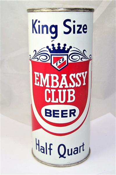 Embassy Club 16 ounce flat Top Beer Can, Tough Can!