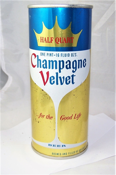Champagne Velvet 16 Ounce Flat Top Beer Can (Chicago)