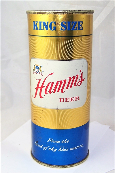 Hamms 16 Ounce (King Size) Flat Top Beer Can