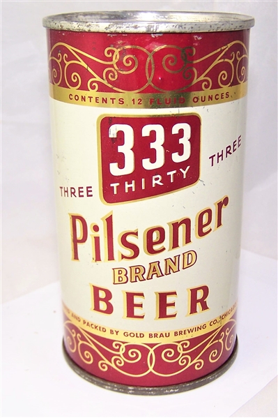 333 Pilsener Brand Flat Top Beer Can