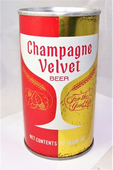 Champagne Velvet Split label Tab Top Beer Can Red/Gold