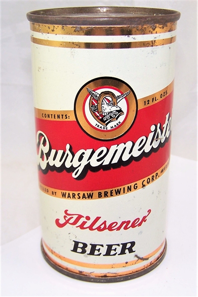 Burgermeister Pilsener Flat Top Beer Can