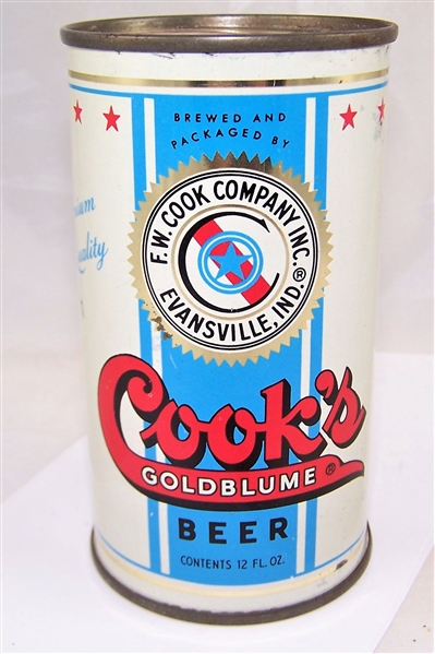 Cooks Goldblume "Call for Cooks" Lid Flat Top Beer Can