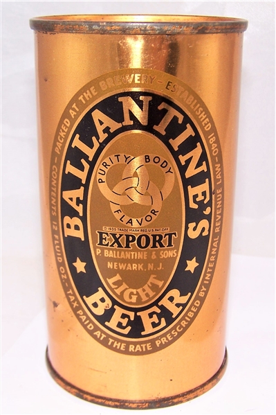 Ballantines Export Light Opening Instruction Flat Top Beer Can