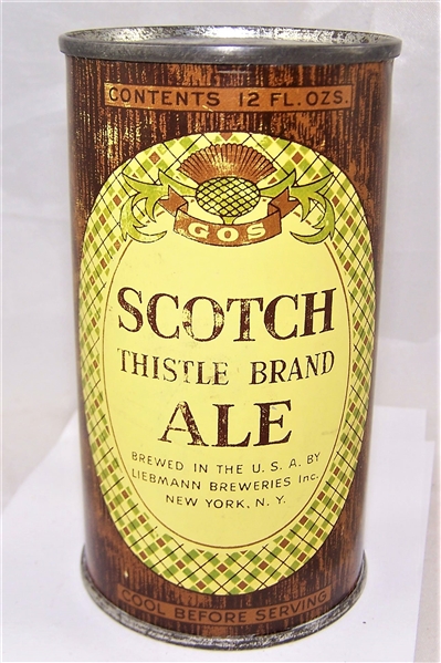 Scotch Thistle Brand Ale O.I Flat Top Beer Can