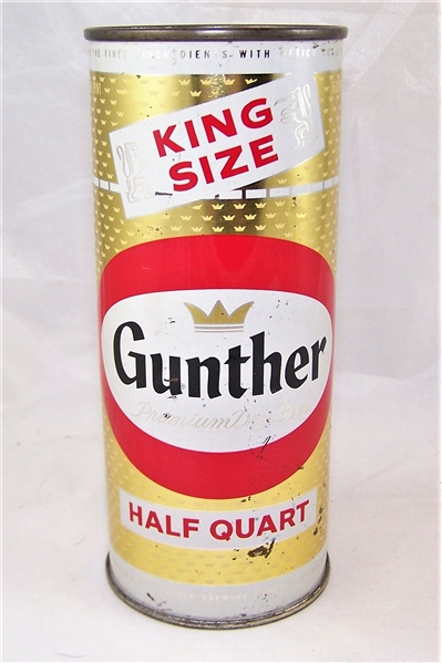 Gunther King Size 16 Ounce Flat Top Beer Can