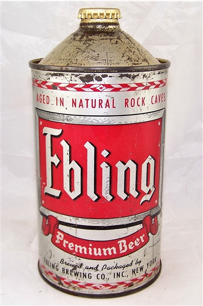 Ebling Premium Quart Cone Top Beer Can