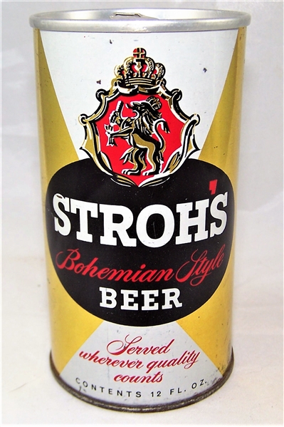Strohs Two Sided Zip Top Beer Can