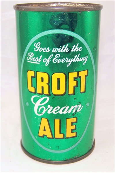 Croft Cream Ale IRTP Flat Top Beer Can.