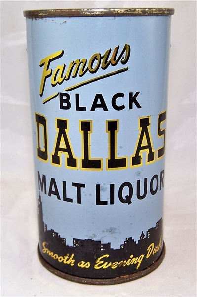 Black Dallas Malt Liquor Flat Top Beer Can