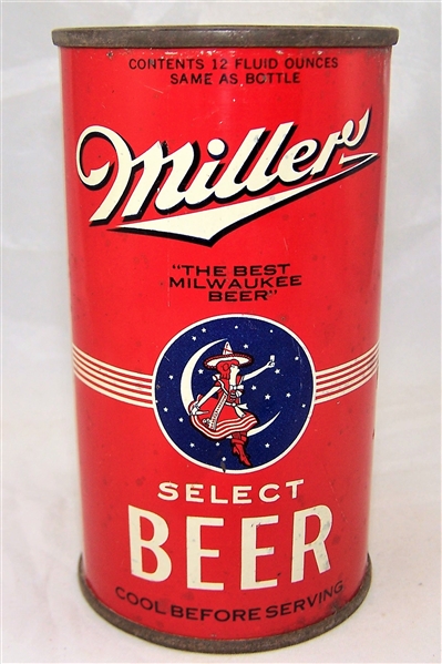 Miller Opening Instruction Flat Top Beer Can Indoor can.