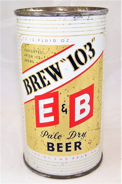 E & B Brew 103 Pale Dry Flat Top Beer Can