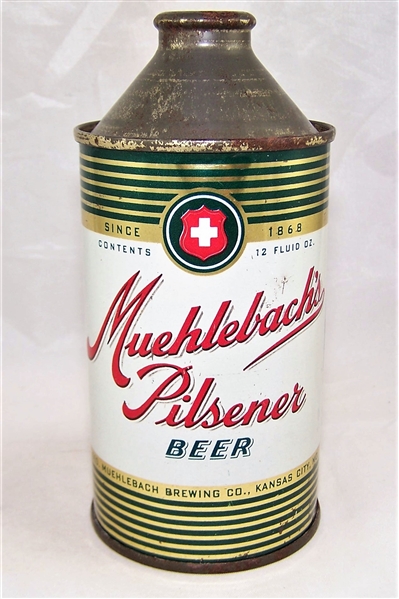 Muehlebachs Pilsener IRTP Cone Top Beer Can