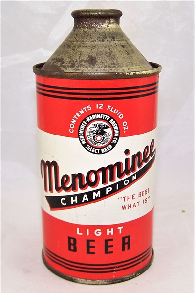 Menominee Champion IRTP Cone Top Beer Can