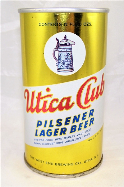 Utica Club Pilsener Lager Zip Top Beer Can