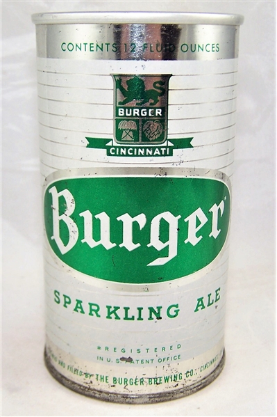 Burger Sparkling Ale Zip Top.. Ultra Rare! Beer Can...Impossible!