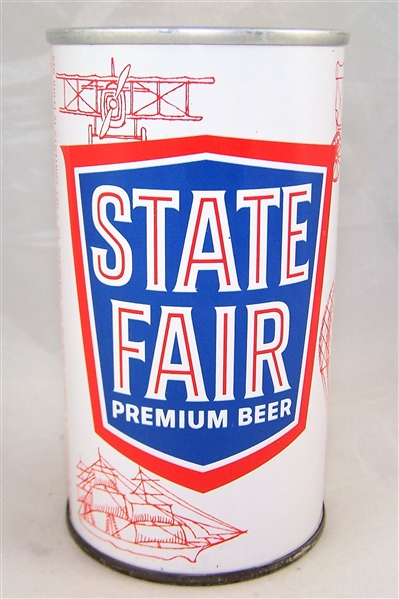 State Fair Premium Zip Top Beer Can, Red White and Blue.